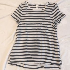 H&M blouse navy and white stripe